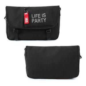 10대 메신저백 학생 캐주얼 스트립 망사 가방 블랙