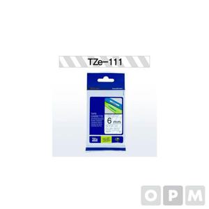 테이프카트리지(TZe-111 6mm 투명 흑색문자) 자재