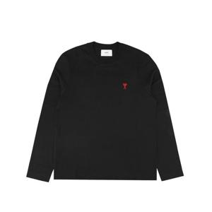 25SS 아미 BFUTS235 724 001 코튼 드 꾀흐 롱 슬리브 티셔츠 블랙