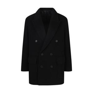 [지이크]플랩포켓 울 피크드 하프 코트 블랙 (PHHAX7012)