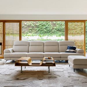 [다우닝] 디오스 6인 전체 천연가죽 소파+스툴