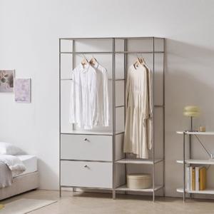 N1674 모듈 투서랍 3단 선반 행거 옷장 세트