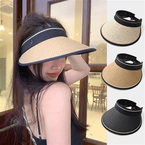 가벼운모자 밀짚라인 돌돌이 썬캡 USM129