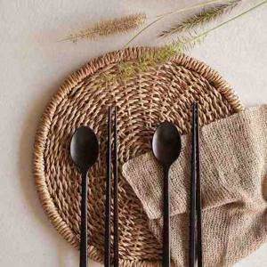 놋담 국산 옻칠 나무수저 2인세트