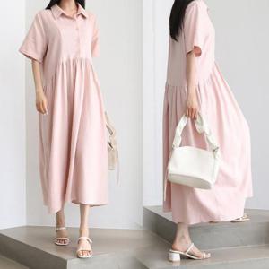 위쉬몰 WB 내츄럴셔링린넨원피스(S284H406) 빅사이즈