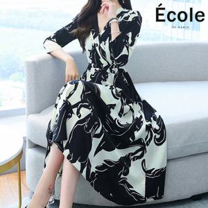 [에꼴드파리]라즈 프린트 나염 원피스_F48WOB001Z