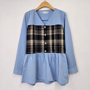 아이우먼 먼데이체크셔링블라우스 BGS920M410 빅사이즈