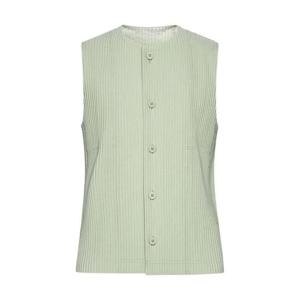 옴므 플리세 이세이 미야케 민소매 티셔츠 HP46JE15261 LIGHT JA