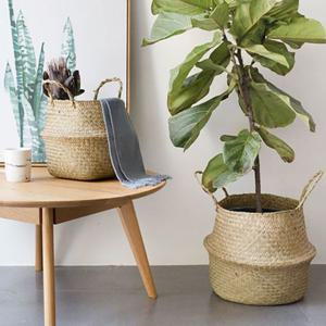 라탄 왕골 화분 수납용 해초바구니 S