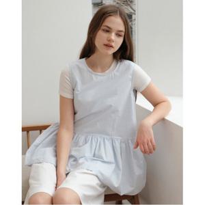 [르샵]심플 라운드넥 여성 민소매 프릴 블라우스 (DP1BA029A)