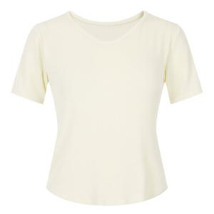 샵앤) 국산 여성 V넥 스판 골지 반팔 티셔츠 DAI-WSH-20554-연노랑