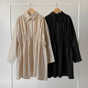 나야홍 / 빅사이즈원피스 S746L509 업다운면롱셔츠원피스 LT