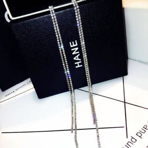 투라인 샤이닝 롱귀걸이-화이트OC