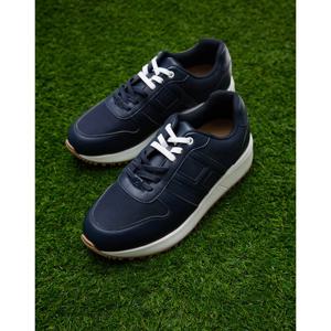 헤지스 골프 여성 25SS 네이비 여성 컬러블럭 가죽 골프화 HWSO5E101N3