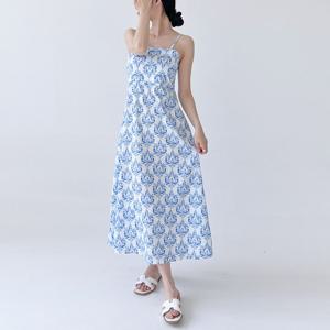 샵앤) 여성 바캉스 에스닉 끈 나시 백크로스 롱원피스 WDM-WDR-GSSDR222