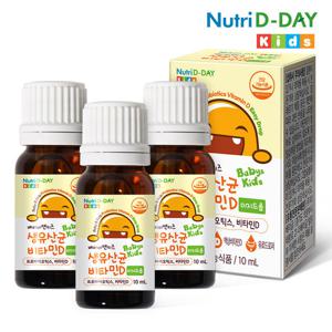 뉴트리디데이 베이비앤키즈 생유산균 비타민D 이지드롭 3병 30ml