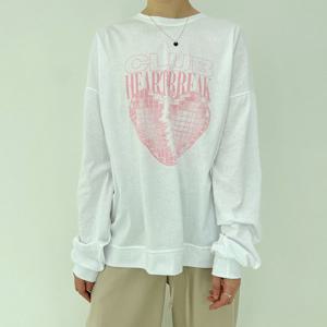 샵앤) 하트루즈 오버핏 부들부들 면긴팔티 YZ-WSH-12122-화이트