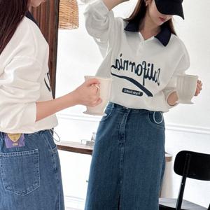 샵앤) 여성 카라 밑단스트링 캘리 티셔츠 21DS-WSH-3794-화이트