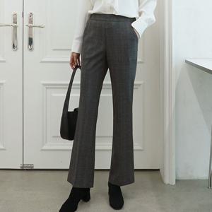 샵앤) 여성 브렌체크 밴딩 부츠컷 슬랙스N PRO-WPT-3873-차콜