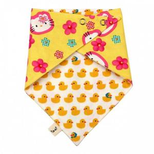 국내제작 순면 양면스카프 키티얼굴 턱받이 스카프빕