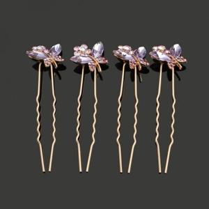 플라인 포인트 헤어핀 4p(퍼플)올림머리 뒤꽂이