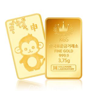 [한국표준금거래소] 황금 원숭이 순금 동물골드바 3.75g