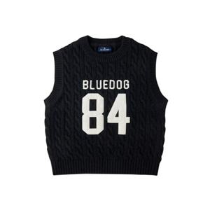 블루독 스튜디오[블루독](BK)넘버링니트베스트(25A3522002)FW25겨울상품 키즈니트조끼