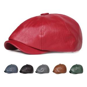 할아버지모자 키밍 남성 중년 가죽 베레모 귀마개 모자 깔끔한