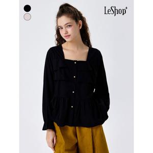 [르샵]스퀘어넥 골드 버튼 데이트룩 블라우스 (BP9BL033A)