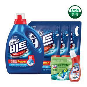 [GS단독] 비트 딥클린파워 액체세제 3L용기 + 2L리필*3개 (+증정 캡슐5입+바르는비트)