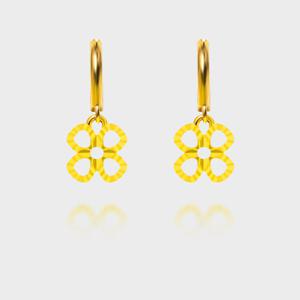 [베티블루] 999 24K 순금 컷팅 네잎클로버 11.25g 금 원터치 귀걸이