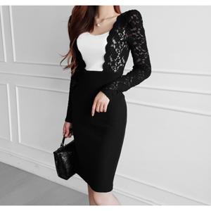 [금찌]금찌 듀링 배색 레이스원피스 TS5571D G