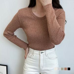 슬리밍 라운드 뱀부 골지 니트 SD220806