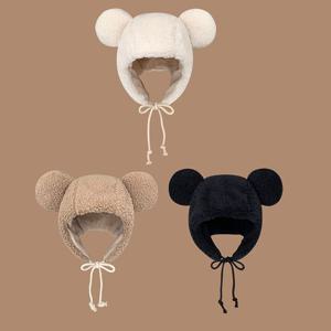 양털베어귀도리모자 귀여운 겨울 곰돌이 따뜻한