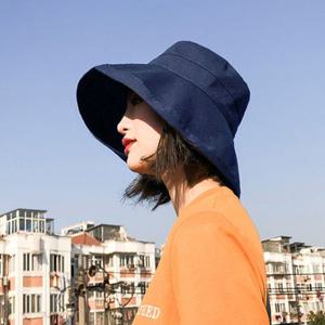 버킷햇 네이비 챙모자 여름모자 썬캡 린넨모자 오버
