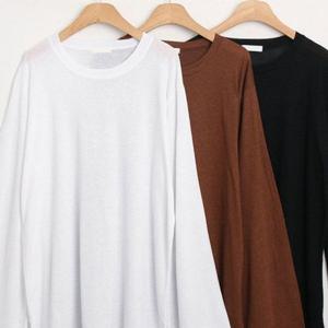 베이직 긴팔티 여성큰옷 트임 307O439S 라운드 빅사이