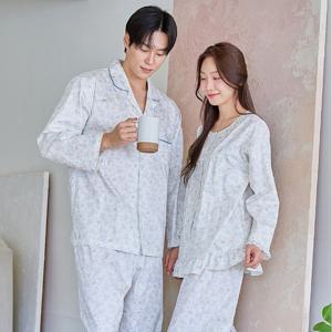 바풀 CA4S13116 커플잠옷 순면 파자마 남성 여성 부부 잠옷 상하