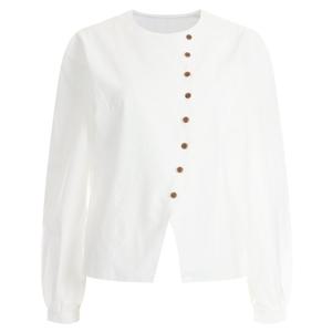 샵앤) 여성 셔링 사선 라인 블라우스 EGG-WBL-12131-아이보리