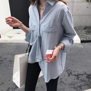 여자 가을 남방 루즈핏 기본 베이직 찰랑 데일리룩