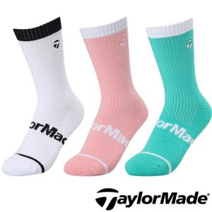 [테일러메이드]여성 양말 TWASO5602-999 25 SS 컬러 포인트 장목 골프 스포츠 양말 논슬립 바닥