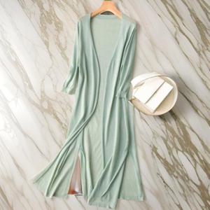 [다잇템]여자 외투 롱 오픈형 비침 봄여름 가디건