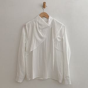 샵앤) 여성 유니크한 이중타이 정장 간절기 블라우스 셔츠 SIU-WBL-4282-아이보리