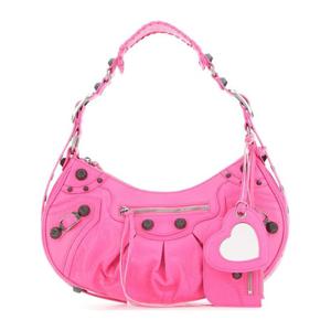 발렌시아가 플루오 핑크 나파 가죽 르 카골 숄더 백 6713071VGU