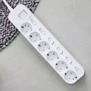 전원케이블 국산 케이텍 KS 개별 멀티탭 6구 16A 멀티 콘센트