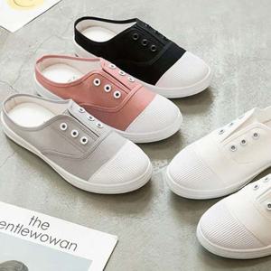 여자 신발 끈없는 깔끔한 데일리 편한 뮬 블로퍼