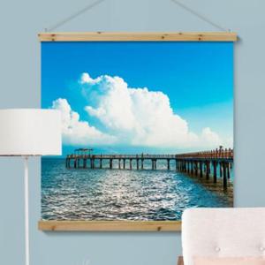 아트박스/꾸밈 gb032-우드스크롤_90CmX90Cm_푸른바다와구름다리