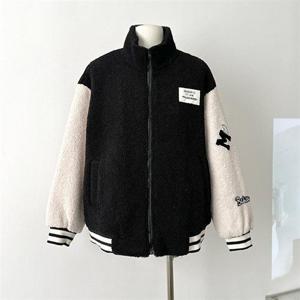 뽀글이 점퍼 의류 데일리 겨울 후리스 디자인 패치 여성 LK-J022