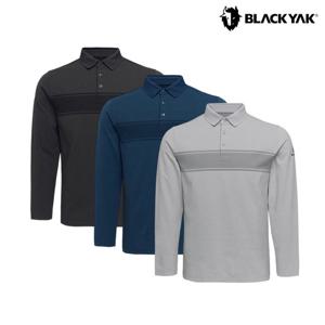 블랙야크 남성 스트라이프 카라 긴팔티 등산복 티셔츠 빅사이즈 1BYKTFU003