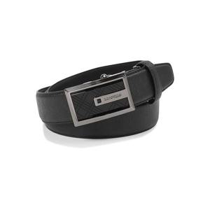 [베노베로] 더비엠보 소가죽 체크 스퀘어 자동벨트 BLACK