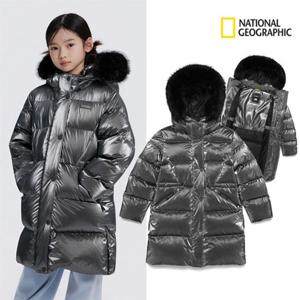 내셔널지오그래픽키즈 롱패딩 K254GDW020 여아 셀레네 D실버 덕다운 점퍼 고학년 글로시 딜